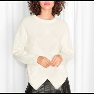 & other stories woven cream sweater